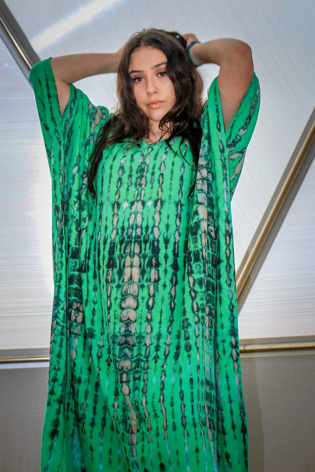 VENUS CAFTAN - ELECTRIC DRAGON / BAMBOO STRIPE - BHAVANI COLLECTIVE