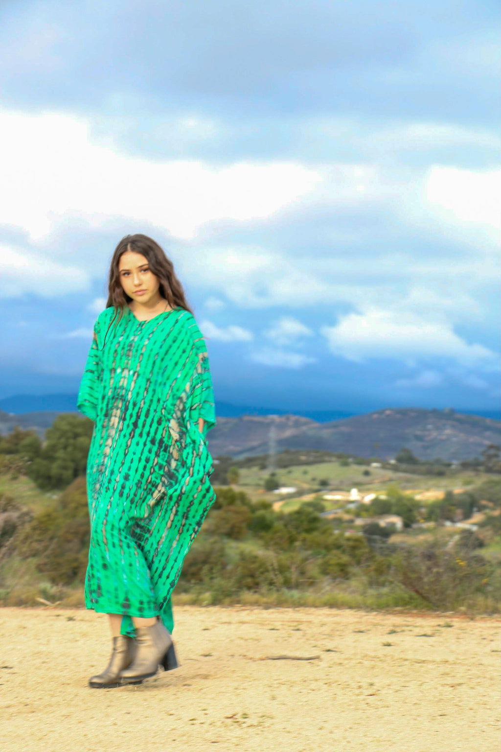 VENUS CAFTAN - ELECTRIC DRAGON / BAMBOO STRIPE - BHAVANI COLLECTIVE
