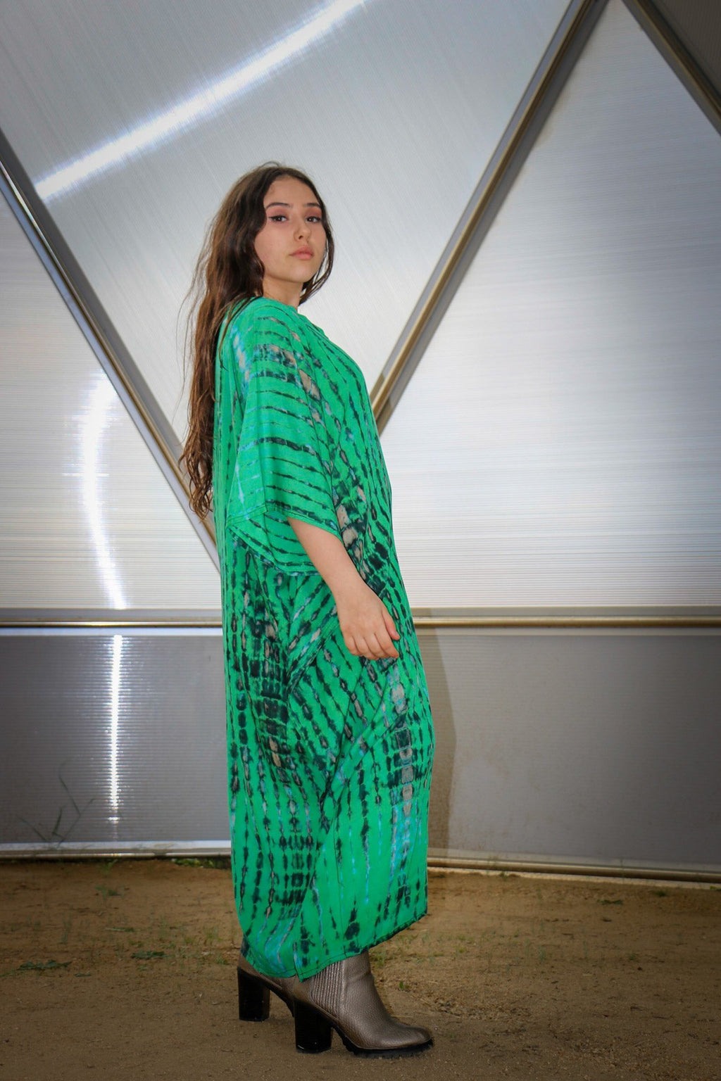 VENUS CAFTAN - ELECTRIC DRAGON / BAMBOO STRIPE - BHAVANI COLLECTIVE