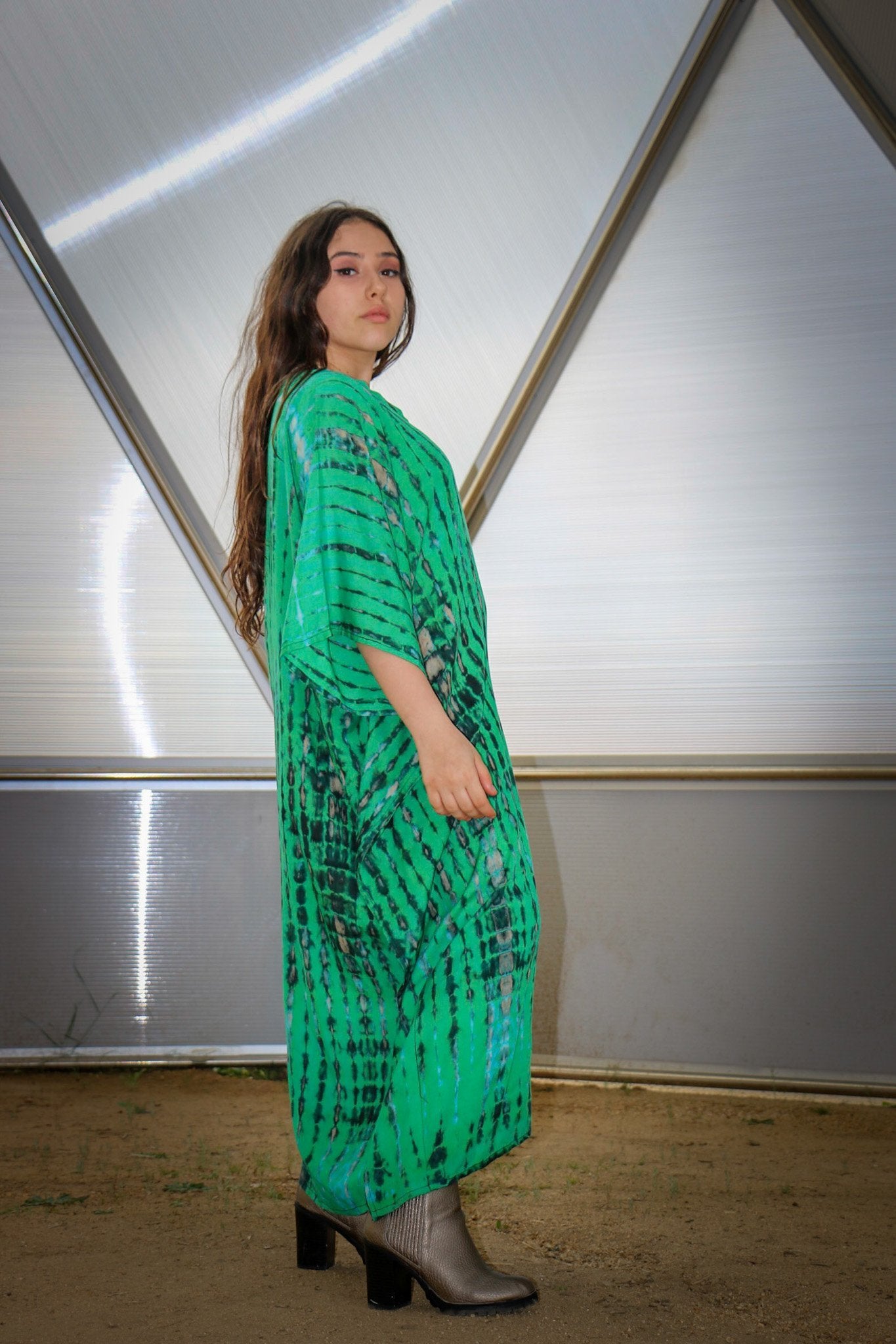 VENUS CAFTAN - ELECTRIC DRAGON / BAMBOO STRIPE - BHAVANI COLLECTIVE