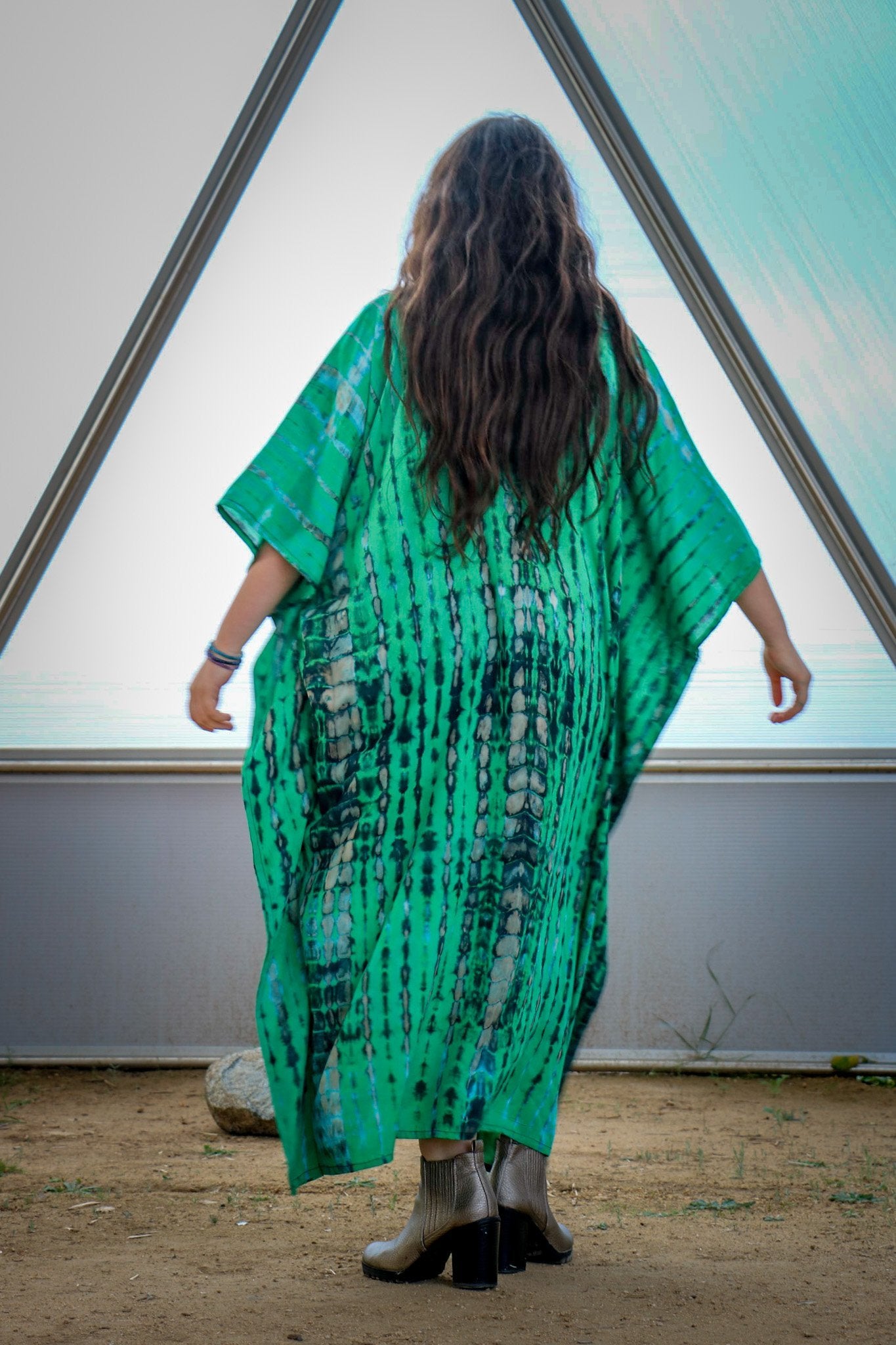 VENUS CAFTAN - ELECTRIC DRAGON / BAMBOO STRIPE - BHAVANI COLLECTIVE