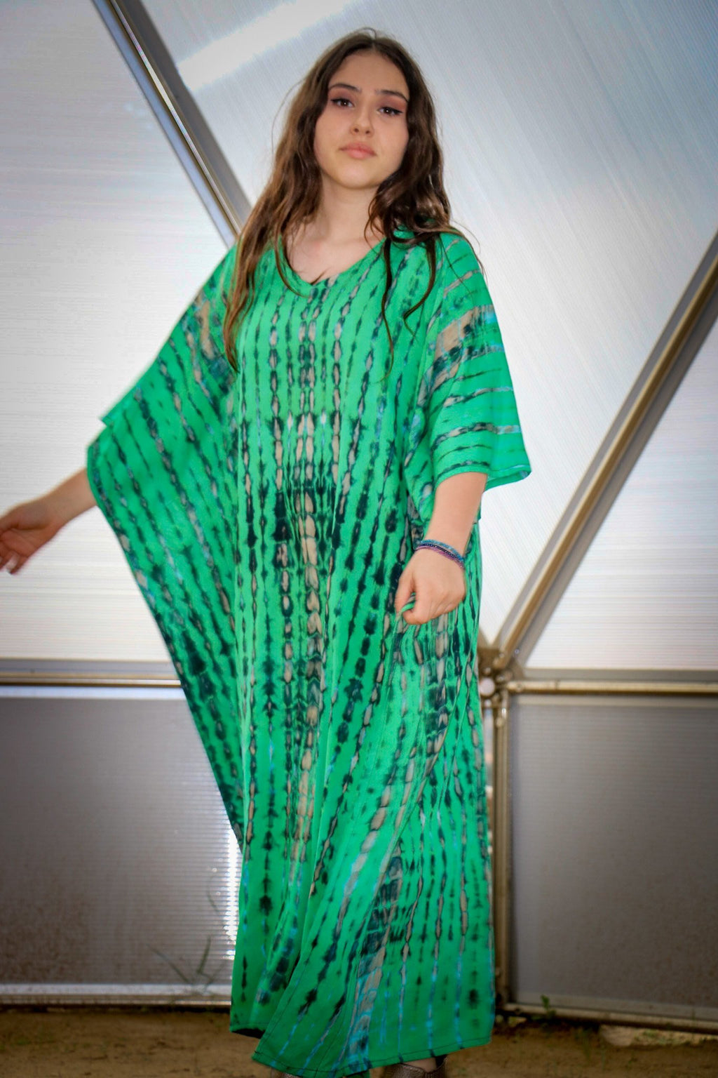 VENUS CAFTAN - ELECTRIC DRAGON / BAMBOO STRIPE - BHAVANI COLLECTIVE