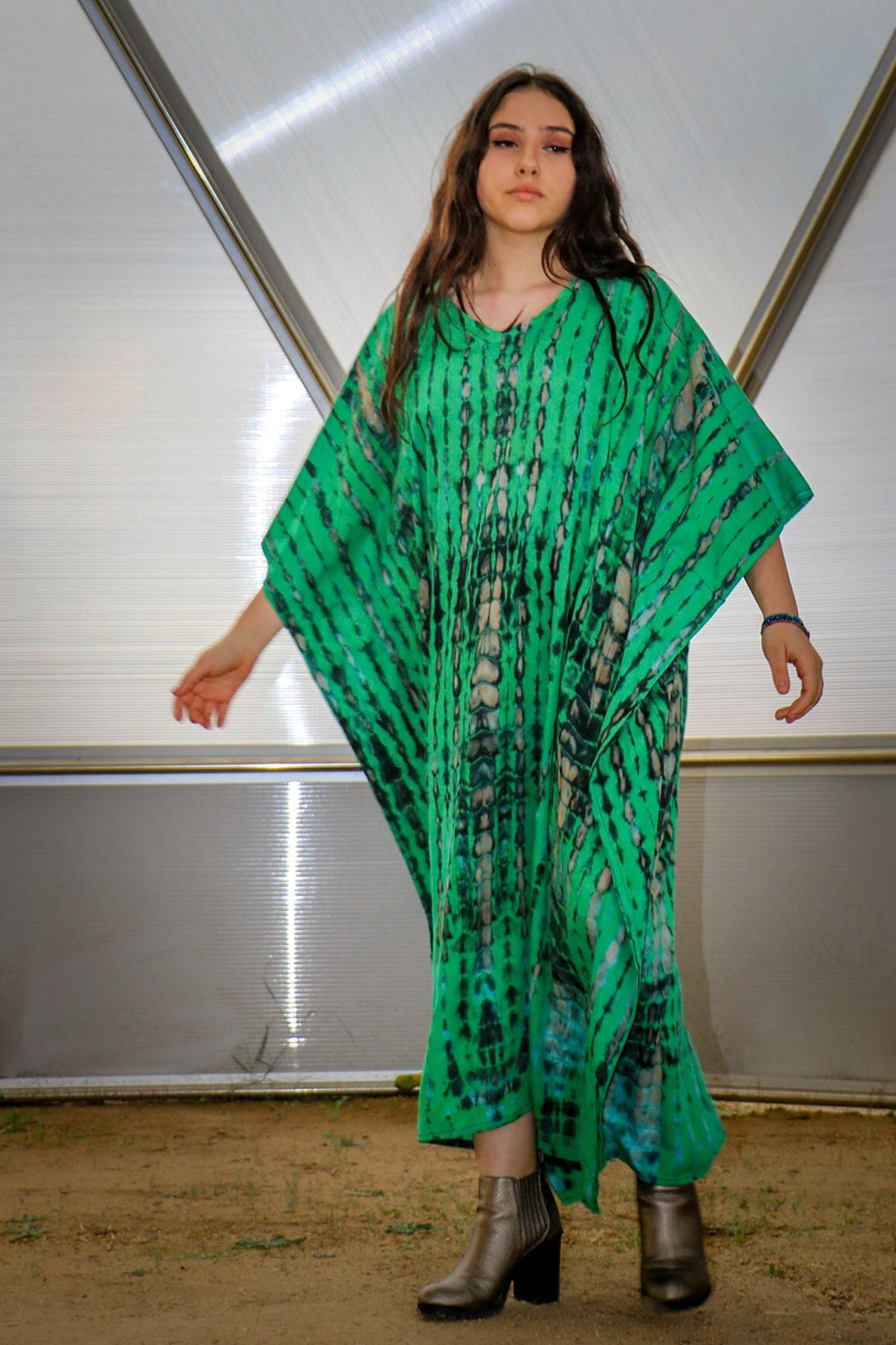 VENUS CAFTAN - ELECTRIC DRAGON / BAMBOO STRIPE - BHAVANI COLLECTIVE