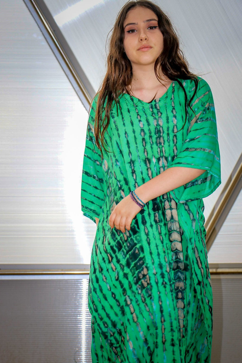 VENUS CAFTAN - ELECTRIC DRAGON / BAMBOO STRIPE - BHAVANI COLLECTIVE