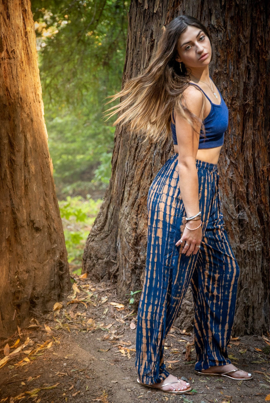 ZEN PANT - MIDNIGHT MOON / BAMBOO STRIPE - BHAVANI COLLECTIVE
