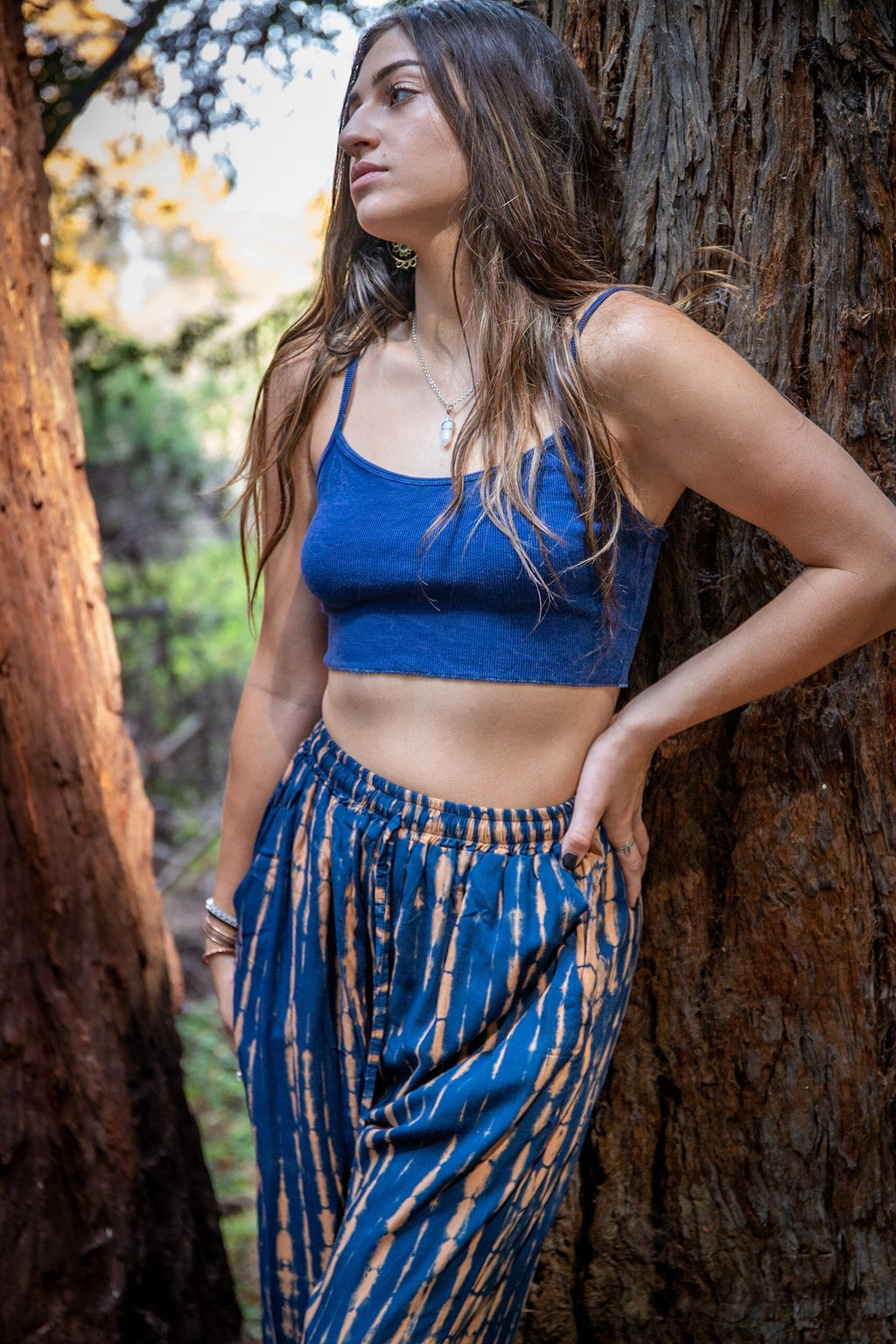 ZEN PANT - MIDNIGHT MOON / BAMBOO STRIPE - BHAVANI COLLECTIVE