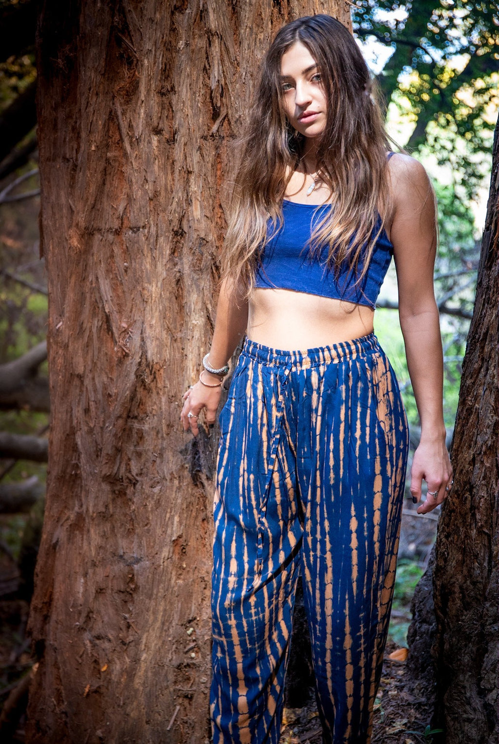 ZEN PANT - MIDNIGHT MOON / BAMBOO STRIPE - BHAVANI COLLECTIVE