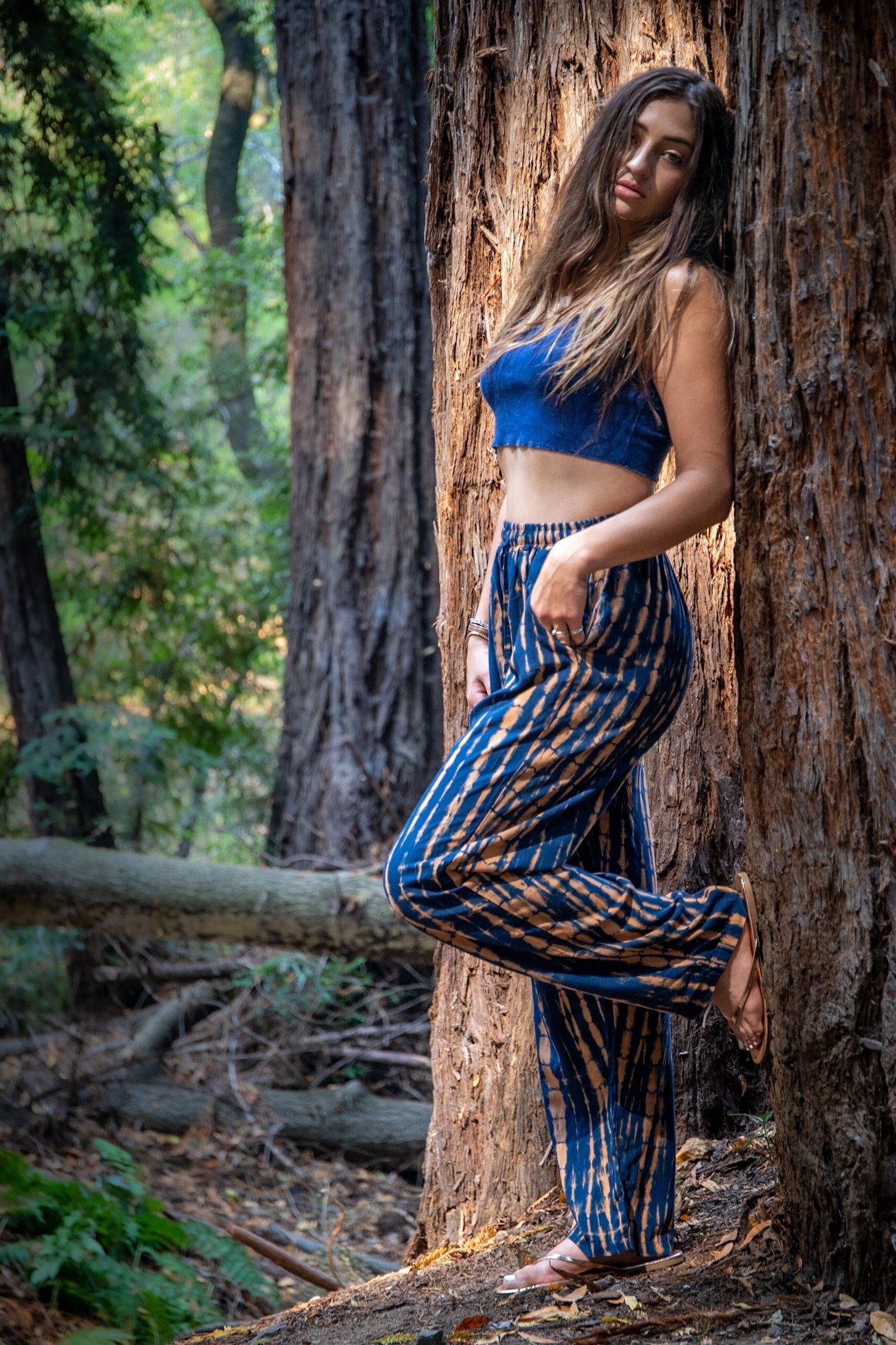 ZEN PANT - MIDNIGHT MOON / BAMBOO STRIPE - BHAVANI COLLECTIVE
