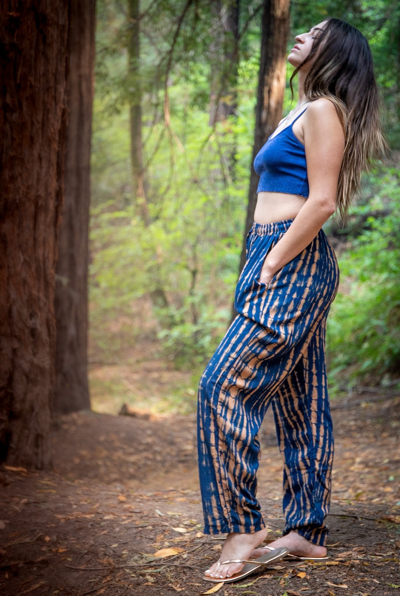 ZEN PANT - MIDNIGHT MOON / BAMBOO STRIPE - BHAVANI COLLECTIVE