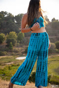 ZEN PANT - TURQUOISE / BAMBOO STRIPE - BHAVANI COLLECTIVE