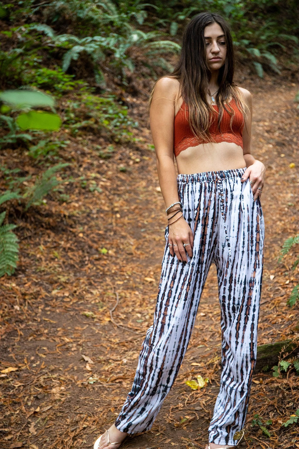ZEN PANT - WHITE HEAT / BAMBOO STRIPE - BHAVANI COLLECTIVE